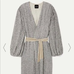 SOLD~Retrofete Audrey Silver Robe dress